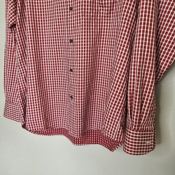 Robert Talbott Carmel Red White Plaid Button Down Long Sleeve Shirt Size L Large - Picture 5 of 12